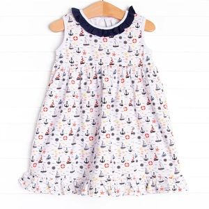 Stitchy Fish Captain Cute Dress Navy SOLD OUT